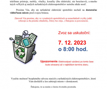 Aktuality / Zber elektroodpadu - foto
